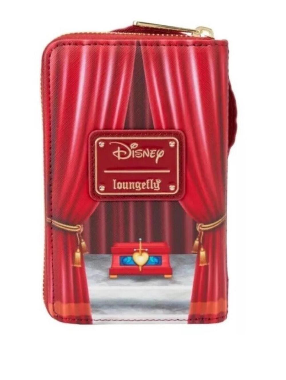 Disney Loungefly Red Snow White Evil Queen Throne Zip Around Wallet, RARE NEW